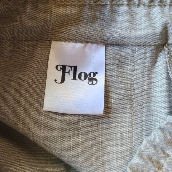 BEVY FLOG ALI PANTS CARGO POCKETS STRAIGHT LEG ELASTIC WAIST STRETCH TAN sz 28 - Picture 8 of 9